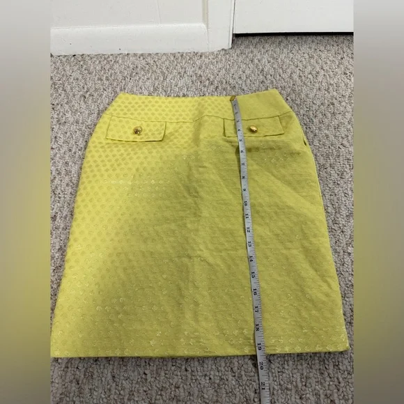 ANTONIO MELANI Yellow Textured Pencil Skirt size 2 - Picture 4 of 5